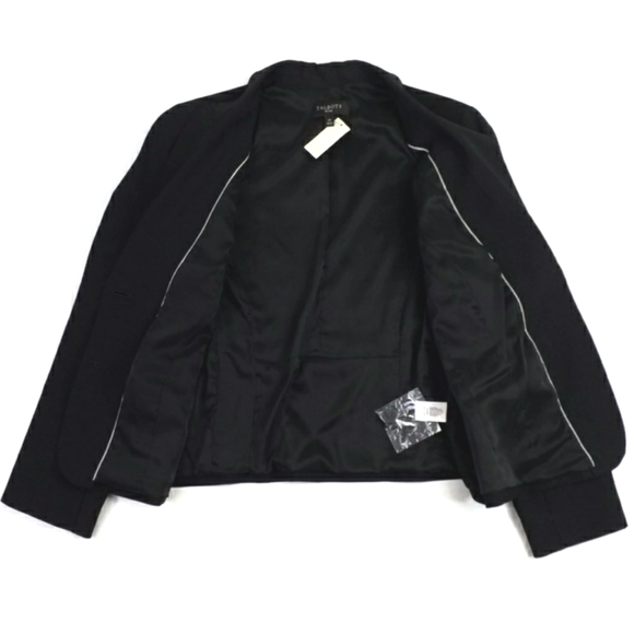 Talbots Black Wool Blend Long Sleeve Two Button Blazer Jacket Womens 12P NWT - Picture 9 of 15